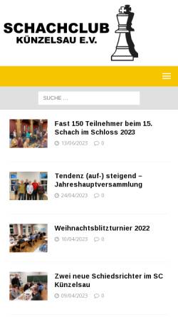 Vorschau der mobilen Webseite www.sckuen.de, Schachclub Künzelsau e.V.