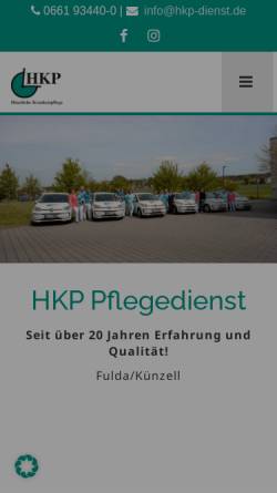 Vorschau der mobilen Webseite www.hkp-dienst.de, Häusliche Krankenpflege