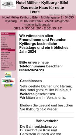 Vorschau der mobilen Webseite www.mueller-kyllburg.de, Hotel Müller