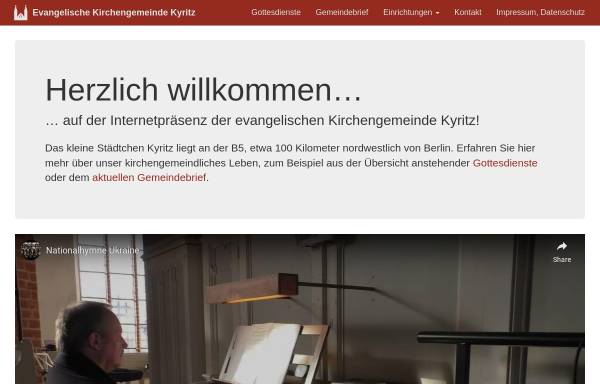 Vorschau von kirchengemeinde-kyritz.de, Evangelische Kirchengemeinde Kyritz