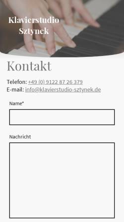 Vorschau der mobilen Webseite www.klavierstudio-sztynek.de, Klavierstudio Sztynek