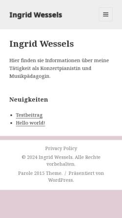 Vorschau der mobilen Webseite www.ingrid-wessels.de, Wessels, Ingrid