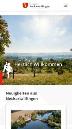 Vorschau der mobilen Webseite www.neckartailfingen.de, Gemeinde Neckartailfingen