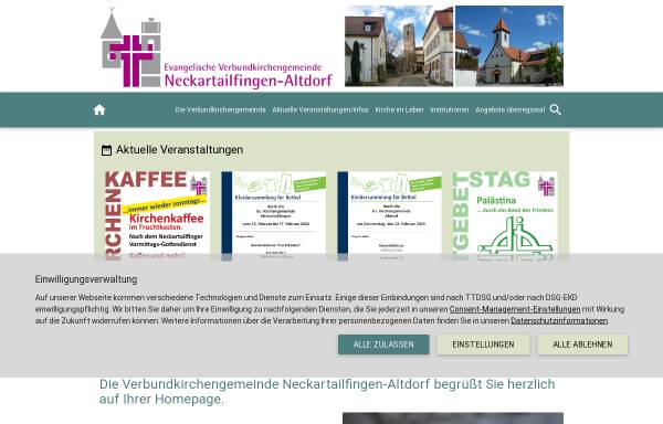 Vorschau von www.ev-kirche-neckartailfingen.de, Homepage der evangelischen Kirchengemeinde Neckartailfingen