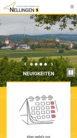 Vorschau der mobilen Webseite www.nellingen.de, Nellingen