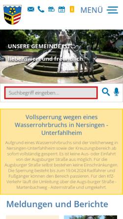 Vorschau der mobilen Webseite www.nersingen.de, Nersingen