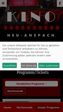 Vorschau der mobilen Webseite www.kino-anspach.de, Kino Neu-Anspach