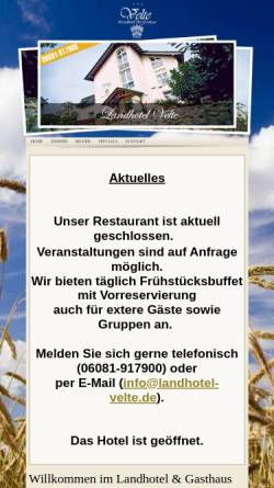 Vorschau der mobilen Webseite www.landhotel-velte.de, Landhotel & Gasthaus Velte