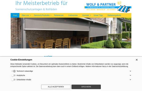 Vorschau von www.wolfundpartner-markisen.de, Sonnenschutzanlagen Wolf und Partner