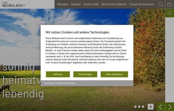 Vorschau von www.neubulach.de, Stadt- und Kurverwaltung Neubulach