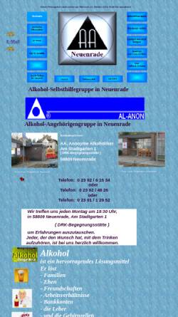 Vorschau der mobilen Webseite www.aa-neuenrade.de, Anonyme Alkoholiker
