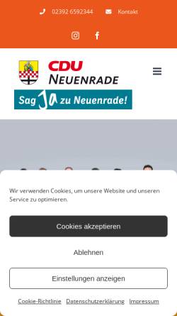 Vorschau der mobilen Webseite www.cdu-neuenrade.de, CDU-Ortsunion Neuenrade