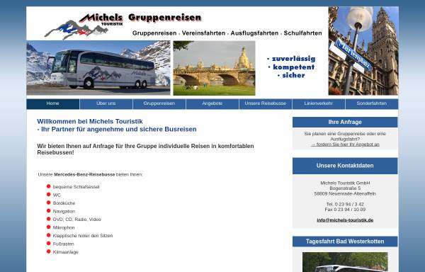 Vorschau von www.michels-touristik.de, Michels-Touristik GmbH