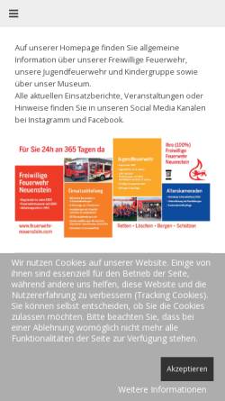 Vorschau der mobilen Webseite www.feuerwehr-neuenstein.com, Freiwillige Feuerwehr Neuenstein