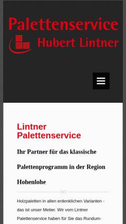 Vorschau der mobilen Webseite www.paletten-lintner.de, Lintner Paletten Service