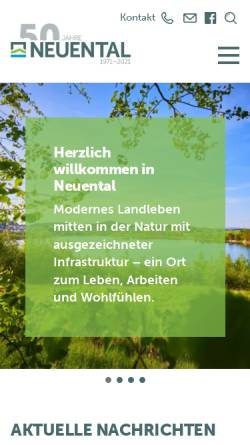Vorschau der mobilen Webseite www.neuental.de, Gemeinde Neuental