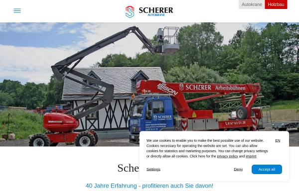 Vorschau von www.scherer-autokran.de, Scherer Holzbau - Autokrane