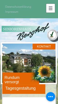 Vorschau der mobilen Webseite www.senioren-berghof.de, Seniorenhaus Berghof