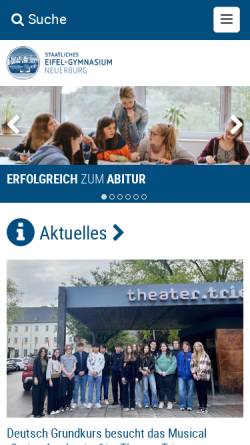 Vorschau der mobilen Webseite www.eifel-gymnasium.de, Staatliches Eifel-Gymnasium Neuerburg