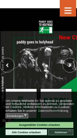 Vorschau der mobilen Webseite www.paddy.de, Paddy Schmidt - Paddy Goes to Holyhead