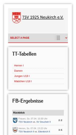 Vorschau der mobilen Webseite www.tsv-neukirch.de, TSV 1925 Neukirch e.V.