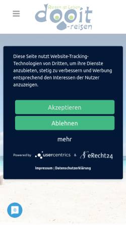 Vorschau der mobilen Webseite www.dooit-reisen.de, Dooit Reisen, Christine Burbitz & Andrè Burbitz GbR