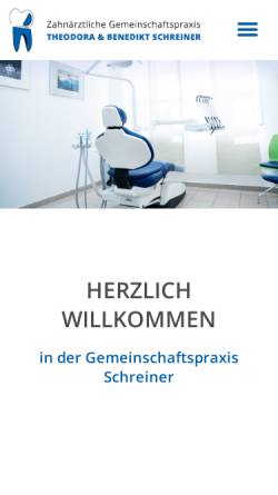 Vorschau der mobilen Webseite www.zahnarztpraxis-schreiner.de, Zahnarztpraxis Schreiner