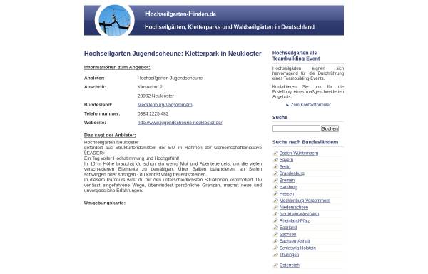 Vorschau von www.hochseilgarten-finden.de, Schullandheim und Jugendscheune Neukloster