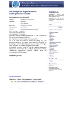 Vorschau der mobilen Webseite www.hochseilgarten-finden.de, Schullandheim und Jugendscheune Neukloster