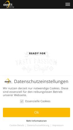 Vorschau der mobilen Webseite ovofit.de, Ovofit Eiprodukte