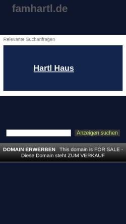 Vorschau der mobilen Webseite www.famhartl.de, Ferienwohnungen Haus Weitblick Familie Hartl