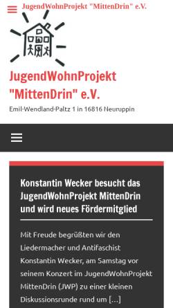 Vorschau der mobilen Webseite jwp-mittendrin.de, JWP MittenDrin