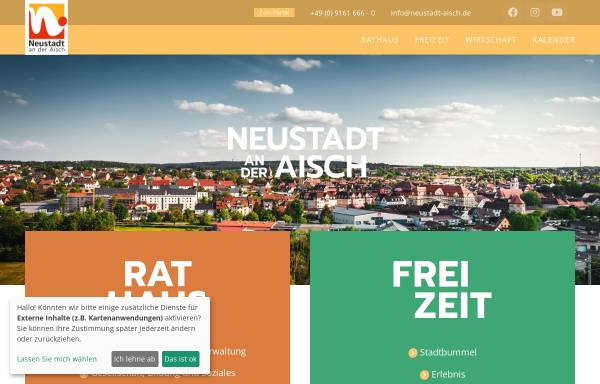 Vorschau von www.neustadt-aisch.de, Stadt Neustadt an der Aisch
