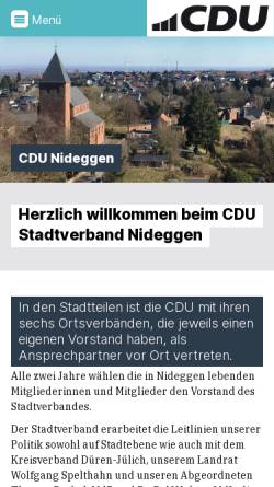 Vorschau der mobilen Webseite cdu-nideggen.de, CDU Nideggen