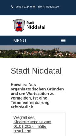 Vorschau der mobilen Webseite www.niddatal.de, Stadt Niddatal