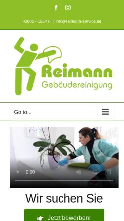 Vorschau der mobilen Webseite reimann-service.de, Reimann Gebäudereinigung GmbH