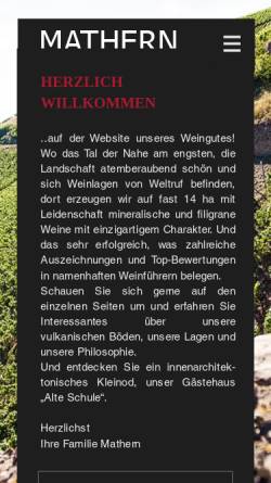 Vorschau der mobilen Webseite www.weingutmathern.de, Weingut Mathern