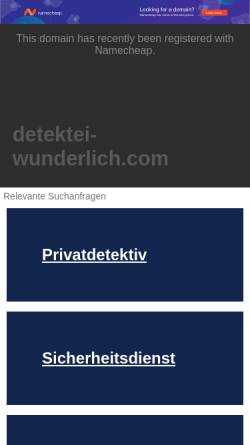 Vorschau der mobilen Webseite www.detektei-wunderlich.com, Wirtschafts- & Privatdetektei Wunderlich