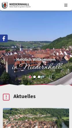 Vorschau der mobilen Webseite niedernhall.de, Stadt Niedernhall