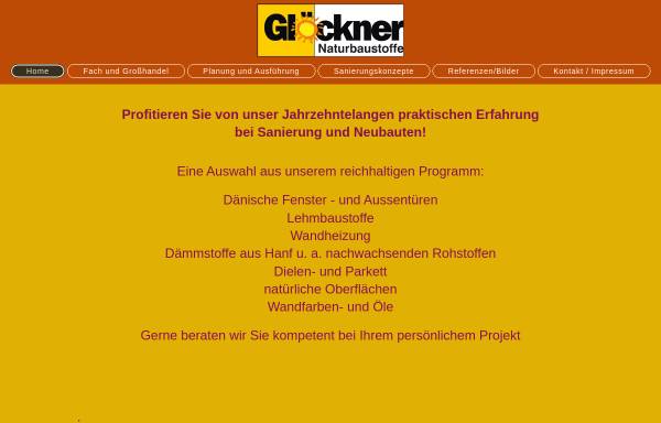 Vorschau von www.gloeckner-naturbau.de, Glöckner Naturbaustoffe