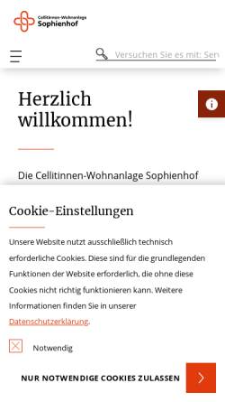 Vorschau der mobilen Webseite wohnanlage-sophienhof.de, Wohnanlage Sophienhof