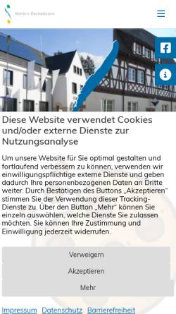 Vorschau der mobilen Webseite www.niefern-oeschelbronn.de, Gemeinde Niefern-Öschelbronn