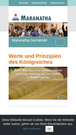 Vorschau der mobilen Webseite www.maranatha-gemeinde.de, Maranatha Gemeinde Moselkern