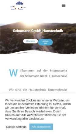 Vorschau der mobilen Webseite www.schumann-haustechnik.de, Schumann GmbH Haustechnik