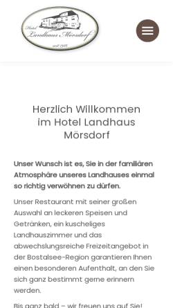 Vorschau der mobilen Webseite www.hotel-landhaus-moersdorf.com, Hotel Landhaus Mörsdorf Neunkirchen, Nahe
