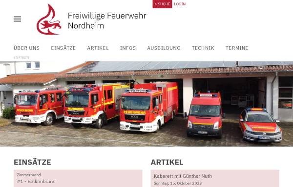 Vorschau von www.nordheimer-feuerwehr.de, Freiwillige Feuerwehr Nordheim