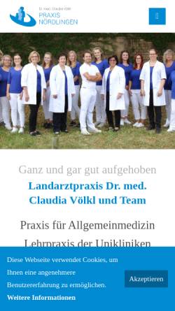 Vorschau der mobilen Webseite www.drvoelkl.de, Gemeinschaftspraxis Dr. Claudia Volkl, Graf und Dr. Pfitzner