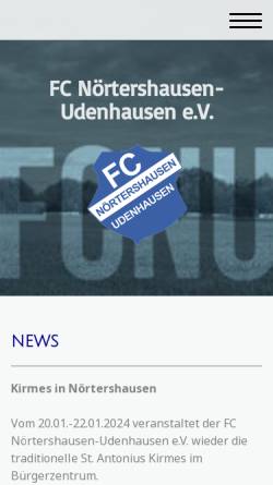 Vorschau der mobilen Webseite www.fcnu.de, FC Nörtershausen-Udenhausen