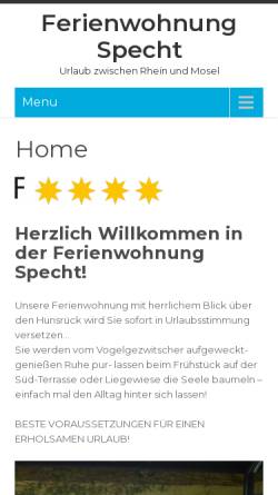 Vorschau der mobilen Webseite www.ferienwohnung-specht.de, Ferienwohnung Specht