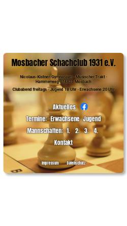 Vorschau der mobilen Webseite www.mosbacher-schachclub.de, Mosbacher Schachclub 1931 e.V.